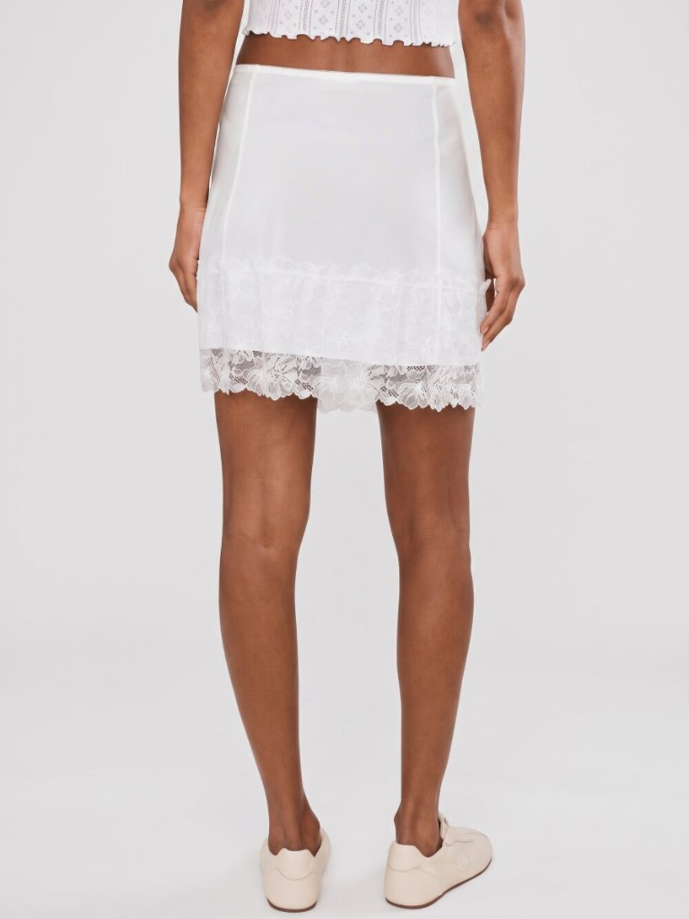 Free People Party Crashers Half Slip Skirt White Lace Mini Skirt Women's - Picture 4 of 4